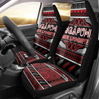 Ngapuhi Aotearoa Meri Kirihimete Car Seat Cover Maori Silver Fern Koru Tribal Pattern