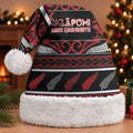 Personalised Ngapuhi Aotearoa Meri Kirihimete Christmas Santa Hat Maori Silver Fern Koru Tribal Pattern