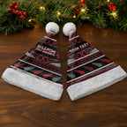 Personalised Ngapuhi Aotearoa Meri Kirihimete Christmas Santa Hat Maori Silver Fern Koru Tribal Pattern