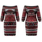 Personalised Ngapuhi Aotearoa Meri Kirihimete Couples Matching Off The Shoulder Long Sleeve Dress and Hawaiian Shirt Maori Silver Fern Koru Tribal Pattern