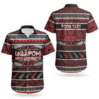 Personalised Ngapuhi Aotearoa Meri Kirihimete Couples Matching Puletasi and Hawaiian Shirt Maori Silver Fern Koru Tribal Pattern