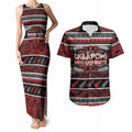 Personalised Ngapuhi Aotearoa Meri Kirihimete Couples Matching Tank Maxi Dress and Hawaiian Shirt Maori Silver Fern Koru Tribal Pattern