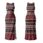 Personalised Ngapuhi Aotearoa Meri Kirihimete Couples Matching Tank Maxi Dress and Hawaiian Shirt Maori Silver Fern Koru Tribal Pattern