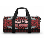 Ngapuhi Aotearoa Meri Kirihimete Duffle Bag Maori Silver Fern Koru Tribal Pattern