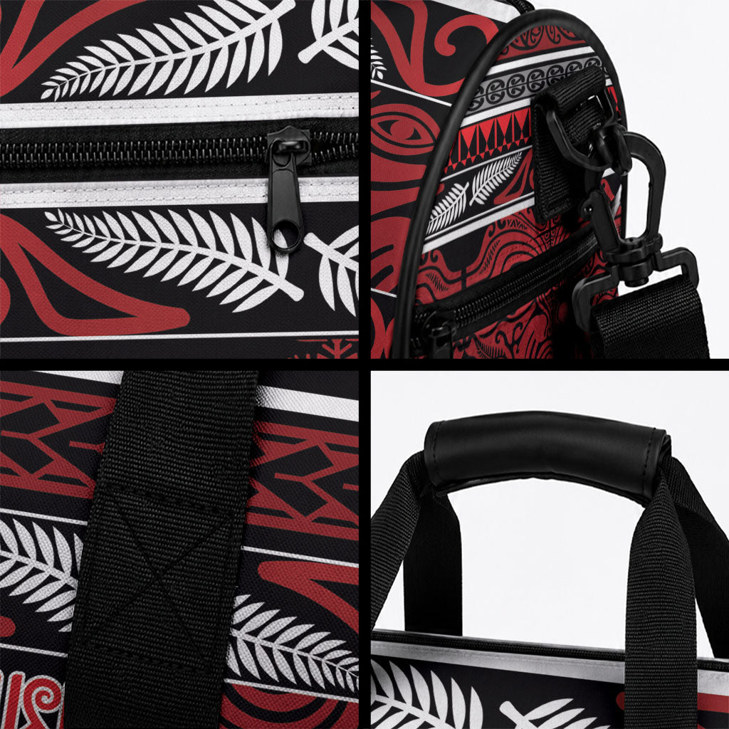 Ngapuhi Aotearoa Meri Kirihimete Duffle Bag Maori Silver Fern Koru Tribal Pattern