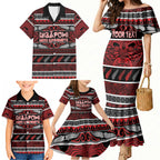 Personalised Ngapuhi Aotearoa Meri Kirihimete Family Matching Mermaid Dress and Hawaiian Shirt Maori Silver Fern Koru Tribal Pattern