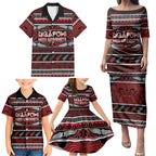 Personalised Ngapuhi Aotearoa Meri Kirihimete Family Matching Puletasi and Hawaiian Shirt Maori Silver Fern Koru Tribal Pattern