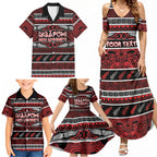 Personalised Ngapuhi Aotearoa Meri Kirihimete Family Matching Summer Maxi Dress and Hawaiian Shirt Maori Silver Fern Koru Tribal Pattern