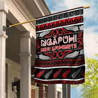 Ngapuhi Aotearoa Meri Kirihimete Garden Flag Maori Silver Fern Koru Tribal Pattern