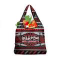 Ngapuhi Aotearoa Meri Kirihimete Grocery Bag Maori Silver Fern Koru Tribal Pattern