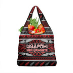 Ngapuhi Aotearoa Meri Kirihimete Grocery Bag Maori Silver Fern Koru Tribal Pattern
