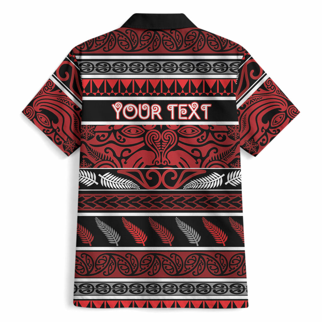 Personalised Ngapuhi Aotearoa Meri Kirihimete Hawaiian Shirt Maori Silver Fern Koru Tribal Pattern