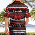 Personalised Ngapuhi Aotearoa Meri Kirihimete Hawaiian Shirt Maori Silver Fern Koru Tribal Pattern