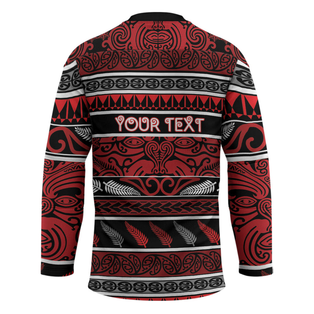 Personalised Ngapuhi Aotearoa Meri Kirihimete Hockey Jersey Maori Silver Fern Koru Tribal Pattern