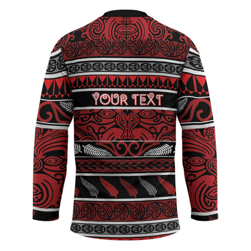 Personalised Ngapuhi Aotearoa Meri Kirihimete Hockey Jersey Maori Silver Fern Koru Tribal Pattern