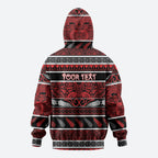 Personalised Ngapuhi Aotearoa Meri Kirihimete Hoodie Maori Silver Fern Koru Tribal Pattern