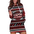 Personalised Ngapuhi Aotearoa Meri Kirihimete Hoodie Dress Maori Silver Fern Koru Tribal Pattern