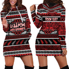 Personalised Ngapuhi Aotearoa Meri Kirihimete Hoodie Dress Maori Silver Fern Koru Tribal Pattern
