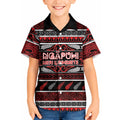 Personalised Ngapuhi Aotearoa Meri Kirihimete Kid Hawaiian Shirt Maori Silver Fern Koru Tribal Pattern