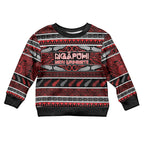 Personalised Ngapuhi Aotearoa Meri Kirihimete Kid Ugly Christmas Sweater Maori Silver Fern Koru Tribal Pattern