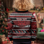 Personalised Ngapuhi Aotearoa Meri Kirihimete Kid Ugly Christmas Sweater Maori Silver Fern Koru Tribal Pattern