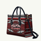 Ngapuhi Aotearoa Meri Kirihimete Leather Bag Maori Silver Fern Koru Tribal Pattern