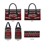 Ngapuhi Aotearoa Meri Kirihimete Leather Bag Maori Silver Fern Koru Tribal Pattern
