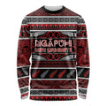 Personalised Ngapuhi Aotearoa Meri Kirihimete Long Sleeve Shirt Maori Silver Fern Koru Tribal Pattern