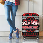 Ngapuhi Aotearoa Meri Kirihimete Luggage Cover Maori Silver Fern Koru Tribal Pattern