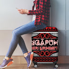 Ngapuhi Aotearoa Meri Kirihimete Luggage Cover Maori Silver Fern Koru Tribal Pattern