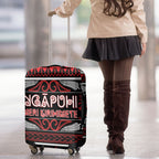 Ngapuhi Aotearoa Meri Kirihimete Luggage Cover Maori Silver Fern Koru Tribal Pattern