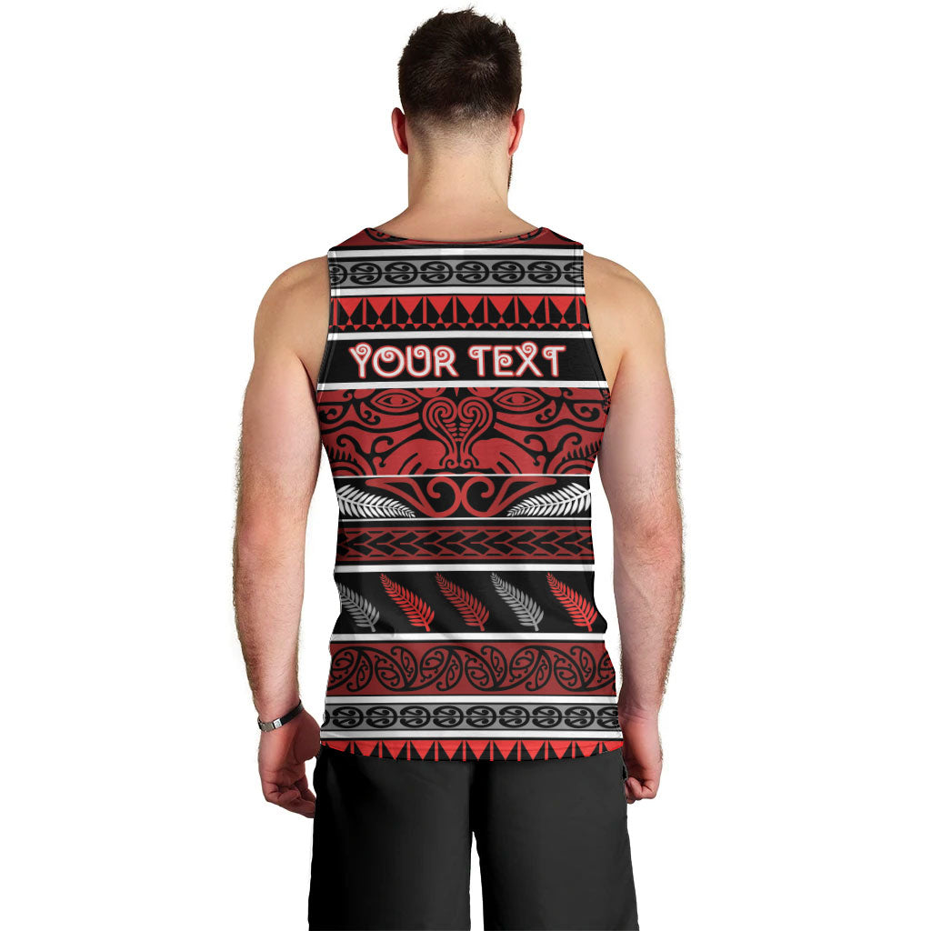 Personalised Ngapuhi Aotearoa Meri Kirihimete Men Tank Top Maori Silver Fern Koru Tribal Pattern