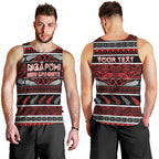 Personalised Ngapuhi Aotearoa Meri Kirihimete Men Tank Top Maori Silver Fern Koru Tribal Pattern