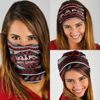 Ngapuhi Aotearoa Meri Kirihimete Neck Gaiter Maori Silver Fern Koru Tribal Pattern