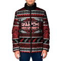 Personalised Ngapuhi Aotearoa Meri Kirihimete Padded Jacket Maori Silver Fern Koru Tribal Pattern