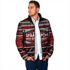 Personalised Ngapuhi Aotearoa Meri Kirihimete Padded Jacket Maori Silver Fern Koru Tribal Pattern