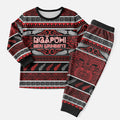 Personalised Ngapuhi Aotearoa Meri Kirihimete Christmas Pajama Set Maori Silver Fern Koru Tribal Pattern