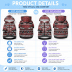 Personalised Ngapuhi Aotearoa Meri Kirihimete Pet Hoodie Maori Silver Fern Koru Tribal Pattern