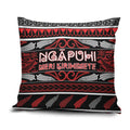 Ngapuhi Aotearoa Meri Kirihimete Pillow Cover Maori Silver Fern Koru Tribal Pattern