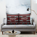 Ngapuhi Aotearoa Meri Kirihimete Pillow Cover Maori Silver Fern Koru Tribal Pattern
