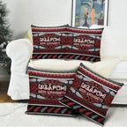 Ngapuhi Aotearoa Meri Kirihimete Pillow Cover Maori Silver Fern Koru Tribal Pattern