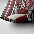 Ngapuhi Aotearoa Meri Kirihimete Pillow Cover Maori Silver Fern Koru Tribal Pattern