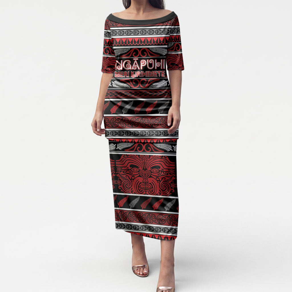 Personalised Ngapuhi Aotearoa Meri Kirihimete Puletasi Maori Silver Fern Koru Tribal Pattern