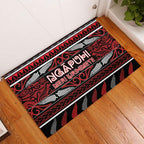 Ngapuhi Aotearoa Meri Kirihimete Rubber Doormat Maori Silver Fern Koru Tribal Pattern