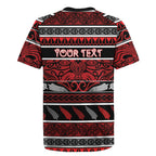Personalised Ngapuhi Aotearoa Meri Kirihimete Rugby Jersey Maori Silver Fern Koru Tribal Pattern
