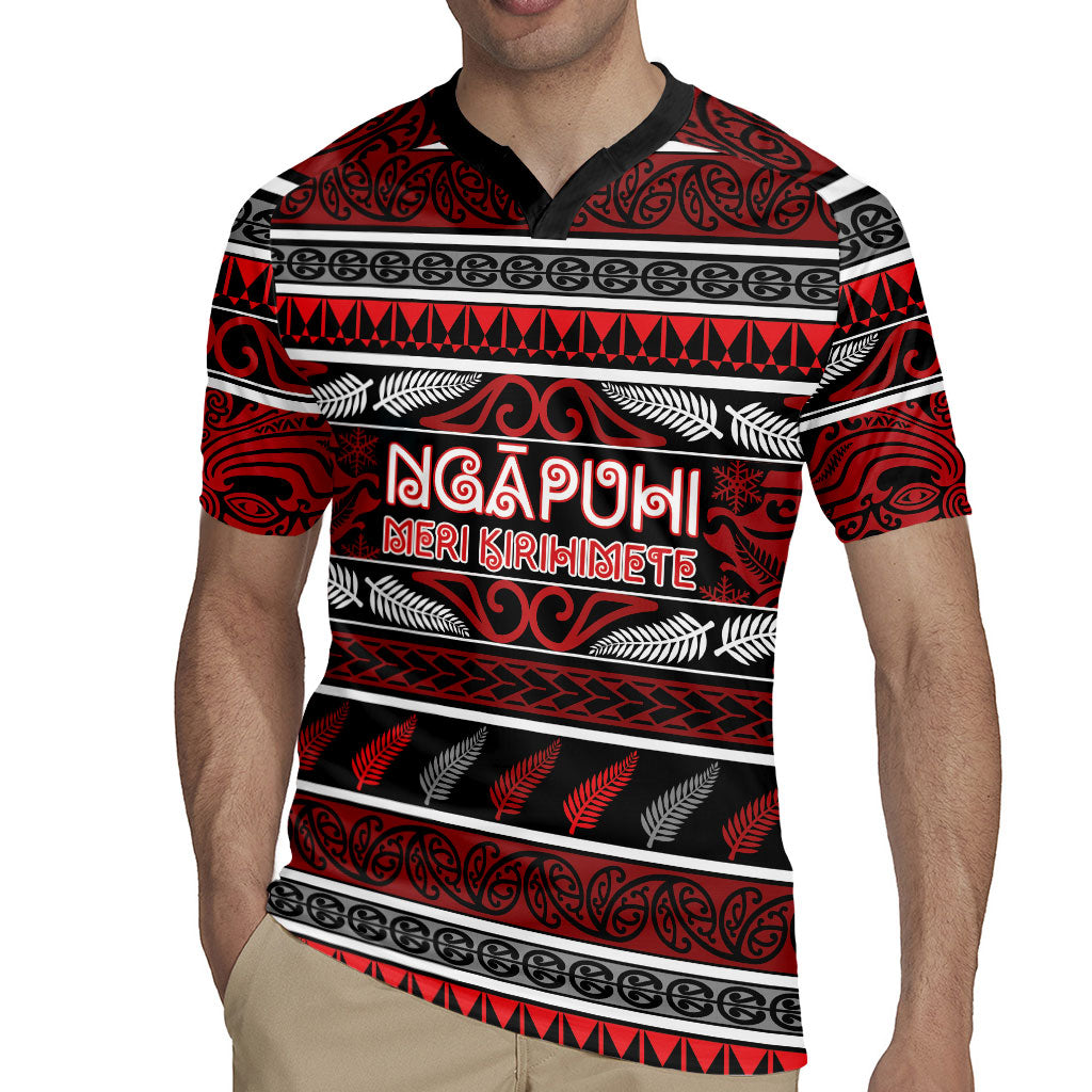 Personalised Ngapuhi Aotearoa Meri Kirihimete Rugby Jersey Maori Silver Fern Koru Tribal Pattern