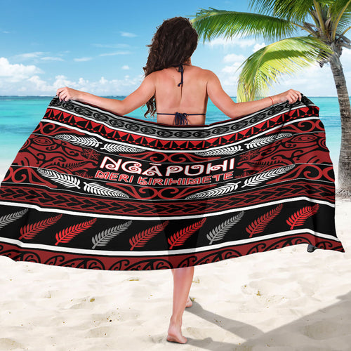 Ngapuhi Aotearoa Meri Kirihimete Sarong Maori Silver Fern Koru Tribal Pattern