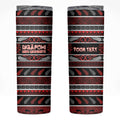 Personalised Ngapuhi Aotearoa Meri Kirihimete Skinny Tumbler Maori Silver Fern Koru Tribal Pattern