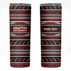 Personalised Ngapuhi Aotearoa Meri Kirihimete Skinny Tumbler Maori Silver Fern Koru Tribal Pattern