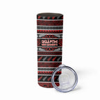 Personalised Ngapuhi Aotearoa Meri Kirihimete Skinny Tumbler Maori Silver Fern Koru Tribal Pattern